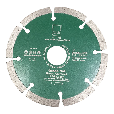 Diamantscheibe Green Cut Beton Universal 115 mm für Beton Granit Klinker Stein