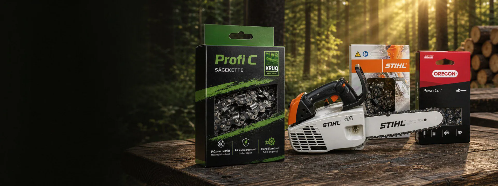 Stihl MS 194 Motorsäge mit Führungsschiene und Profi C Sägekette