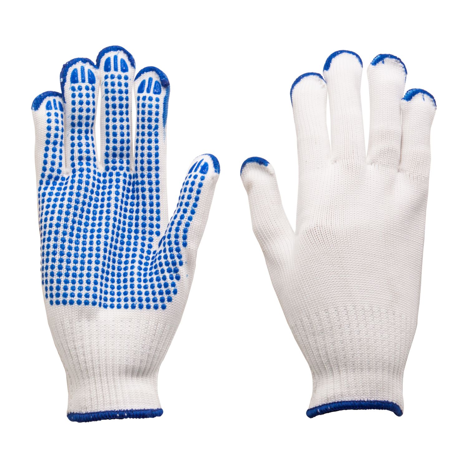 Arbeitshandschuhe - Strickhandschuhe mit blauen PVC-Noppen K1300 Größe 8