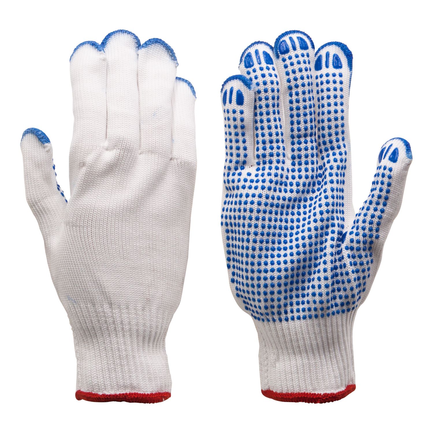 Arbeitshandschuhe - Strickhandschuhe mit blauen PVC-Noppen K1300 Größe 10 (VE10St.)