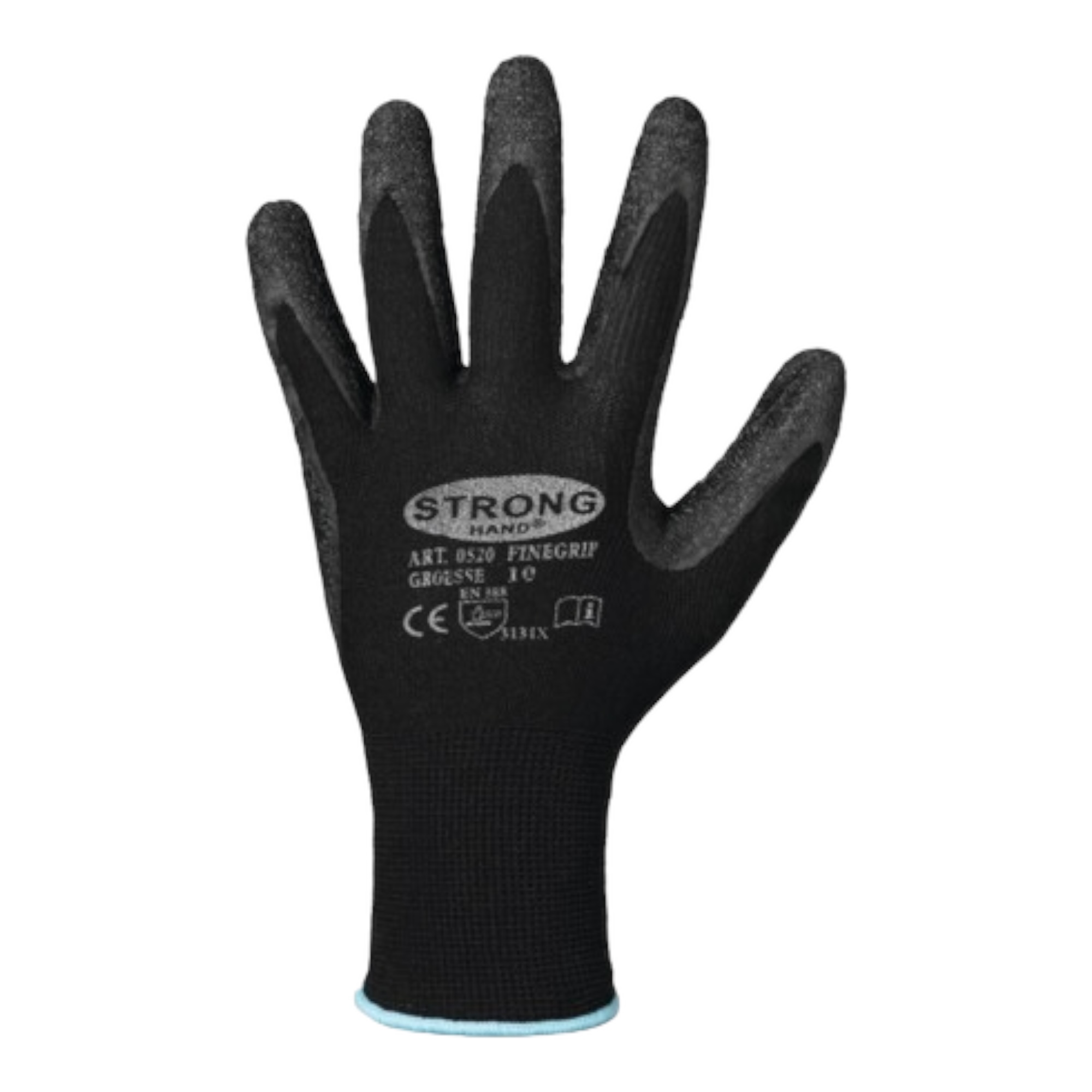 K046 Handschuh Finegrip Nylon mit Schrumpflatex EN 388 PSA II Gr. 11