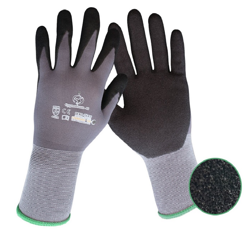 Cygnofoam 40 Moderner Allround-Montagehandschuh mit gesandetem Nitrilschaum.