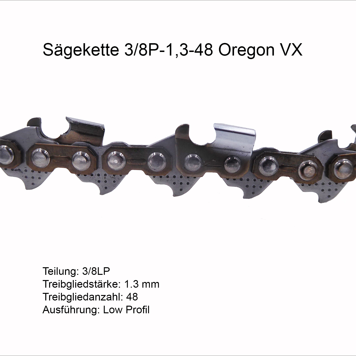 Oregon VX Sägekette 3/8P 1.3 mm 48 TG Ersatzkette