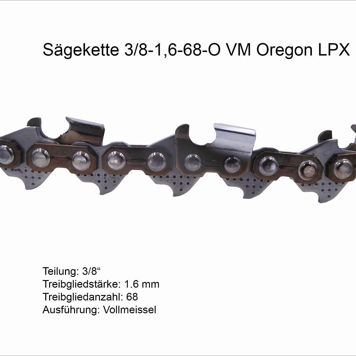 Oregon 75LPX Sägekette 3/8 1.6 mm 68 TG VM Ersatzkette