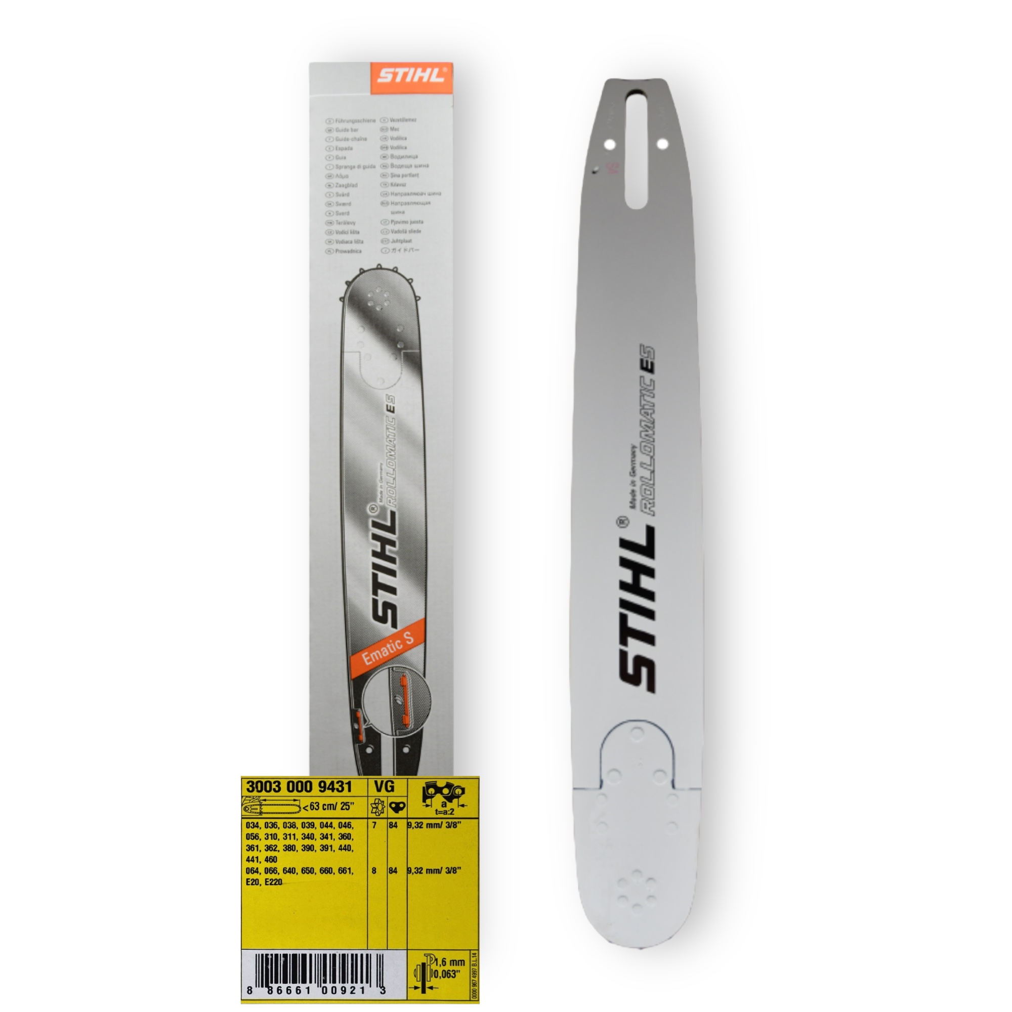 Stihl Führungsschiene 63 cm, 3/8 1.6 Typ 05 11 Zähne 84TG