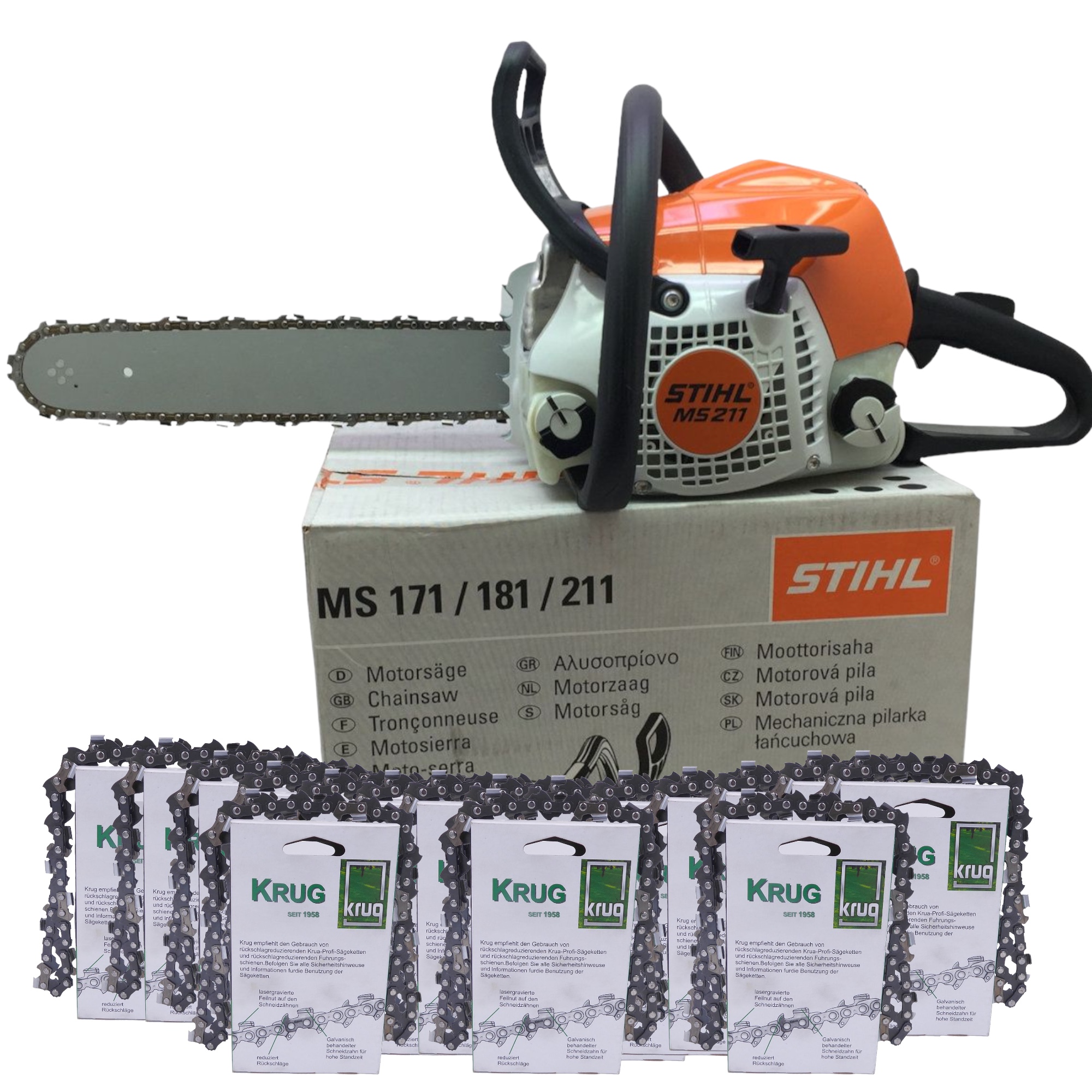 Stihl MS 211 Motorsäge + 20 Profi C 3/8P1.3-50 35 cm