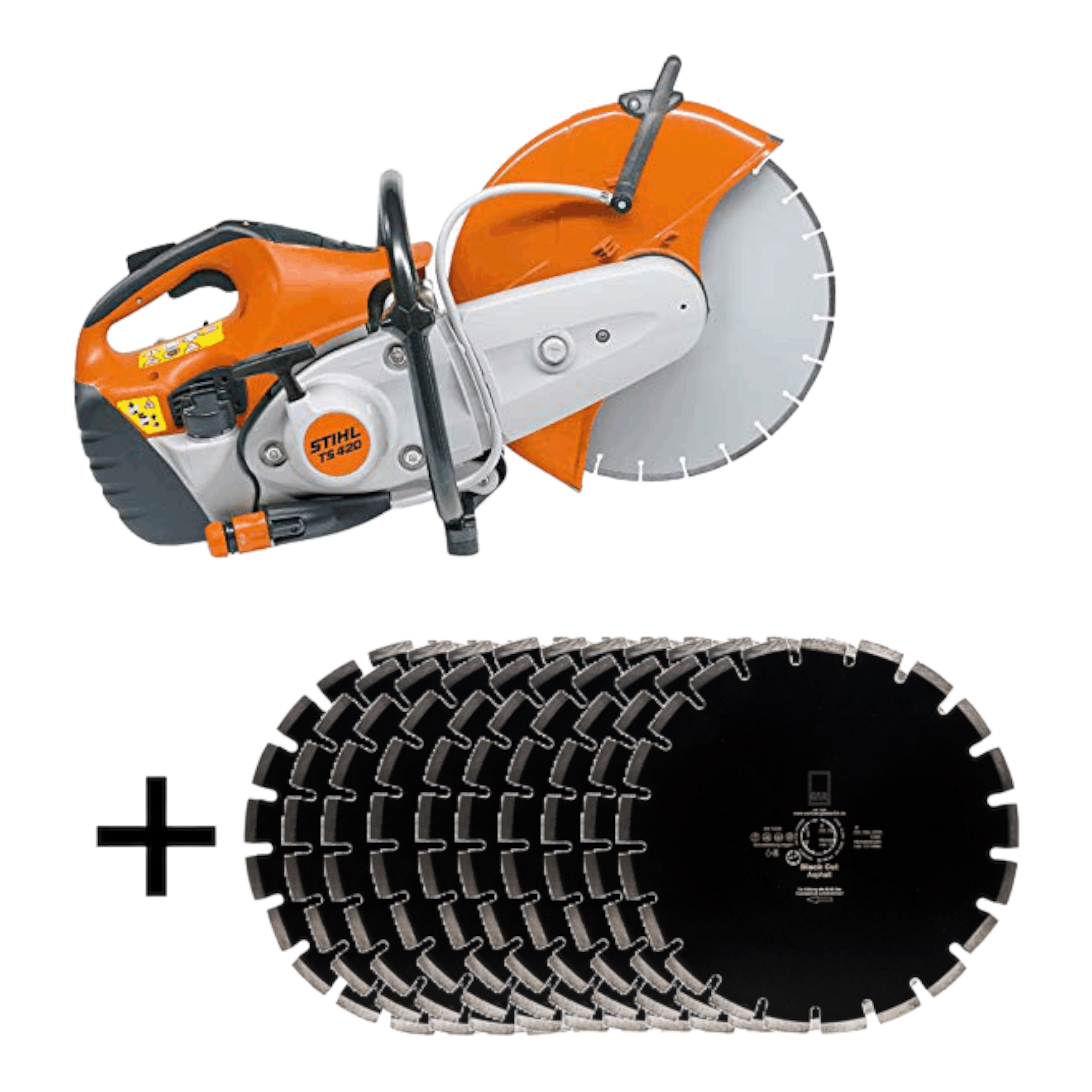 Stihl TS 420 Trennschleifer plus 10 Stück Black Cut Diamantscheiben 350 mm