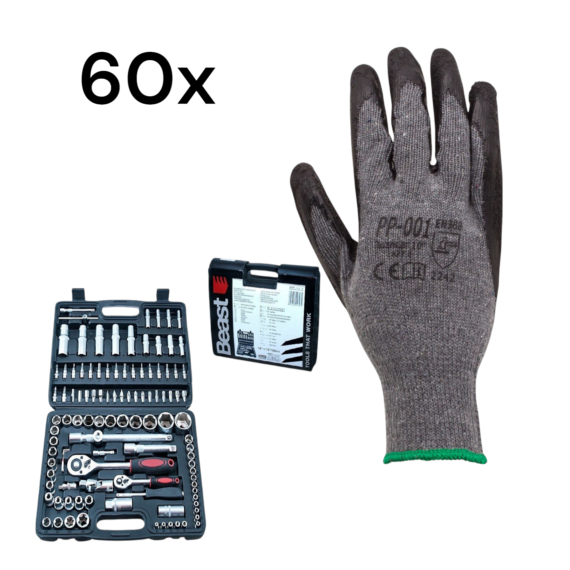 Set 60 x K036-010 + 1 Allround Steckschlüsselsatz