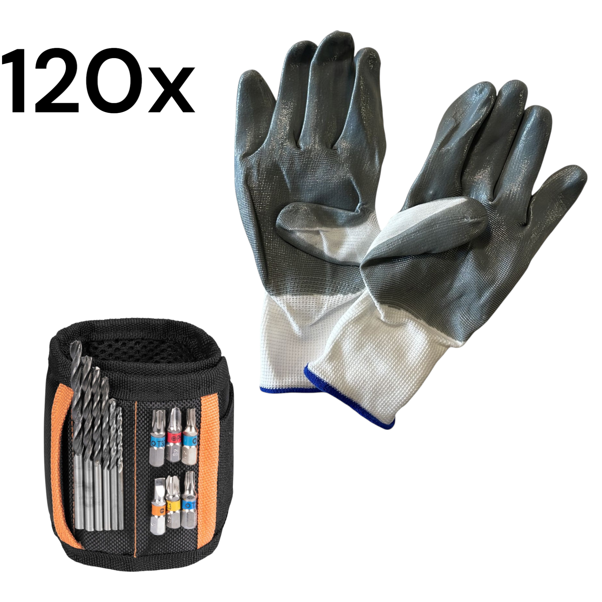 120 Paar K028(9) + Magnetisches Armband Werkzeughalter 1 ST