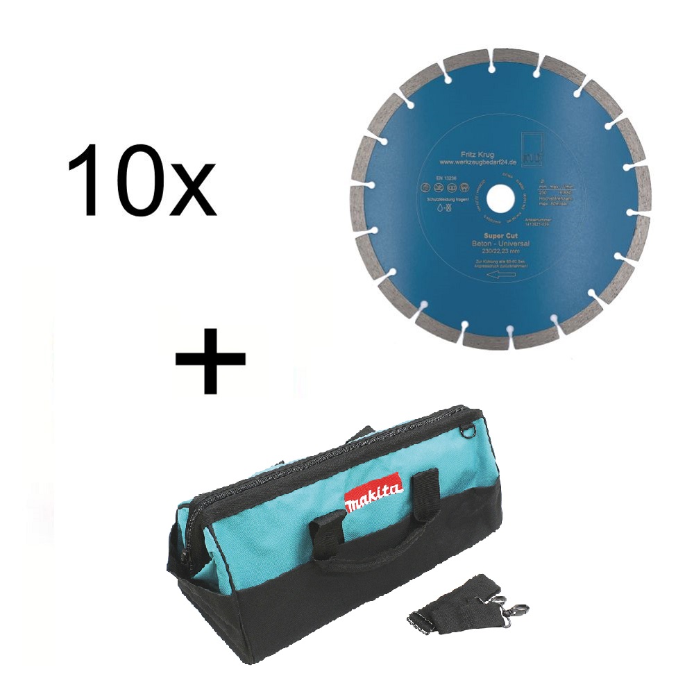 10 x D230 Super Cut + 1 x Makita Werkzeug-Tasche - 831303-9