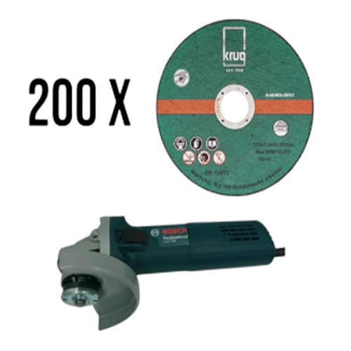 200 Stück Trennscheiben Inox C 115x1.0 mm + Bosch GWS 900 Professional 200 Stück Trennscheiben Inox C 115x1.0 mm + Bosch GWS 900 Professional