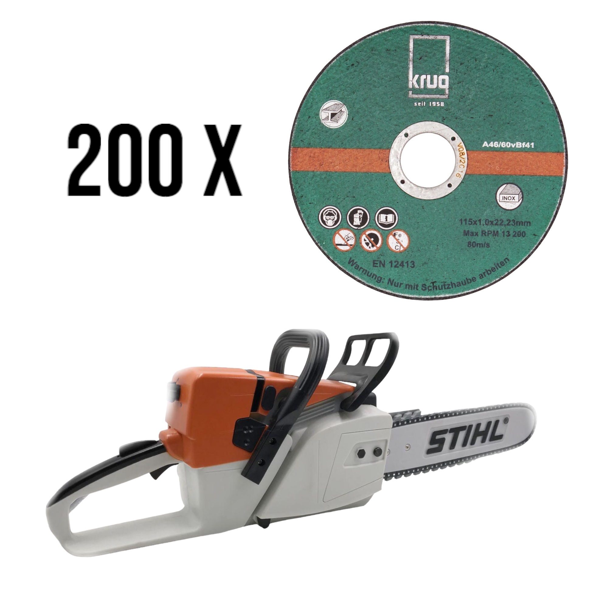 Set: 200 x TR115x1.0 + 1 x Stihl Kinder Spielzeugsäge