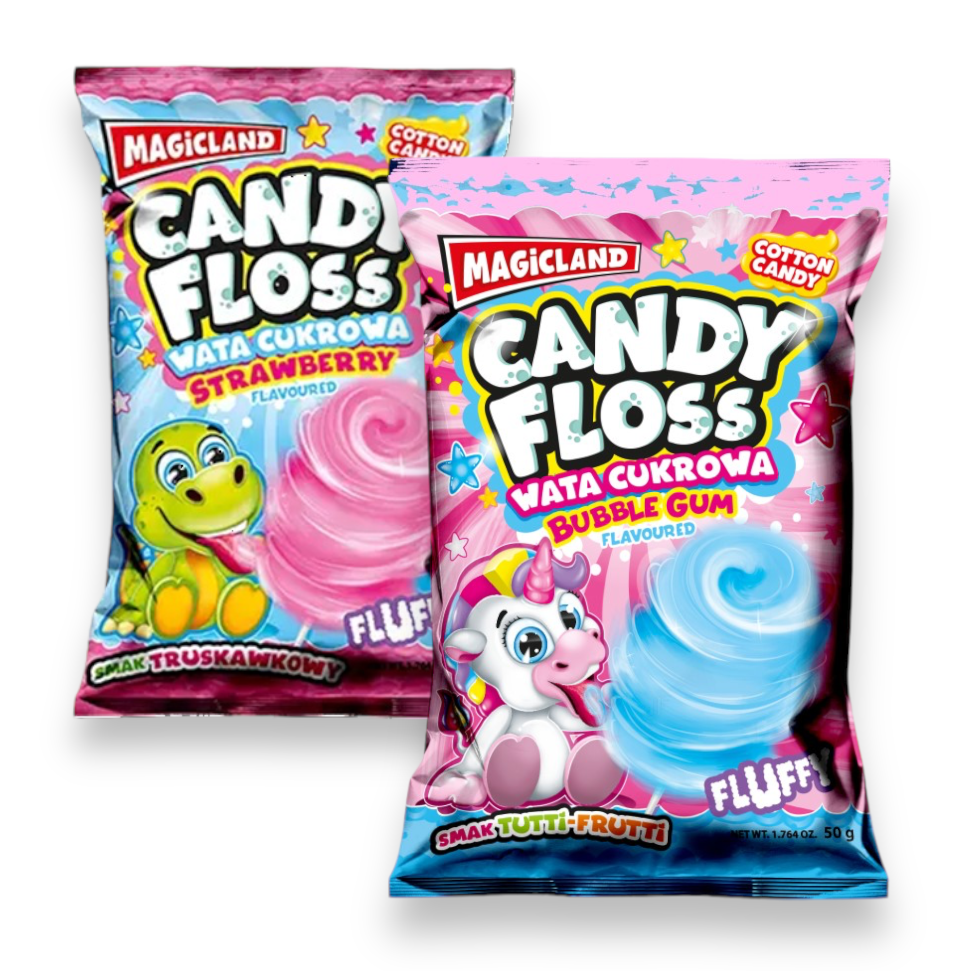 Zuckerwatte Candy Floss Tüte 50g Unicorn, Bubble Gum (nur Ebay)