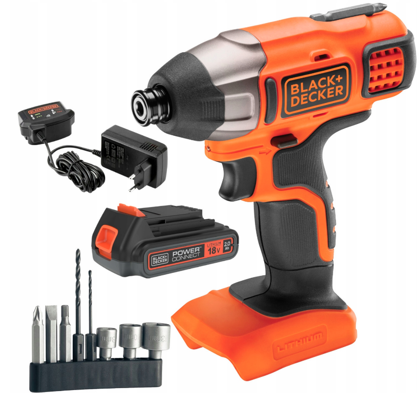 BLACK+DECKER Schlagschrauber 18V BDCIM18D1A 115Nm mit 2,0Ah Akku