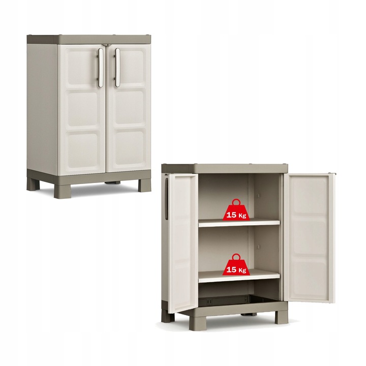 KETER Werkzeugschrank Excellence niedrig 65x45x97 cm in Beige/Braun