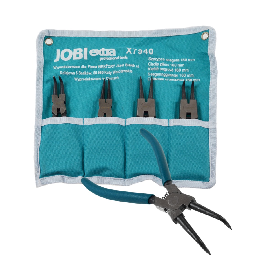 WEKTORY Sicherungsringzangenset JOBI EXTRA 160 mm 4-teilig mit Etui