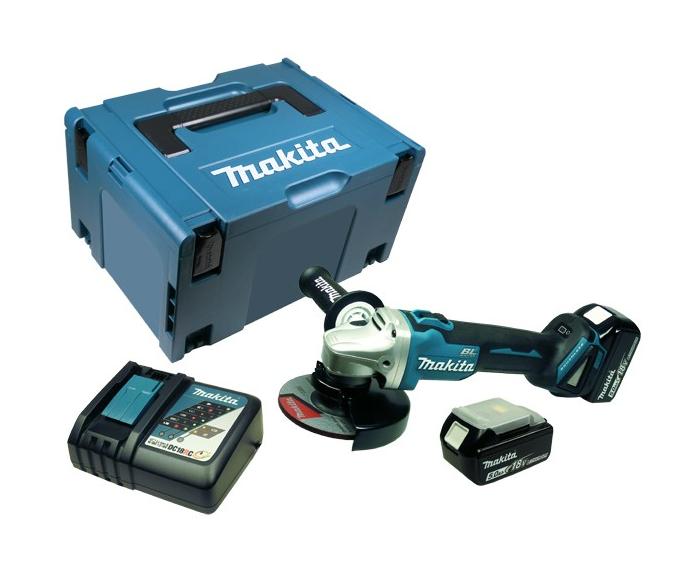 Makita Akkuschleifer 18V 125mm DGA506RTJ mit 2x5,0Ah Akku und BLDC Motor