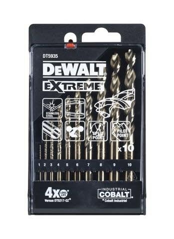 DEWALT Kobaltbohrer-Set Extreme 10-teilig für Metall 1-10 mm