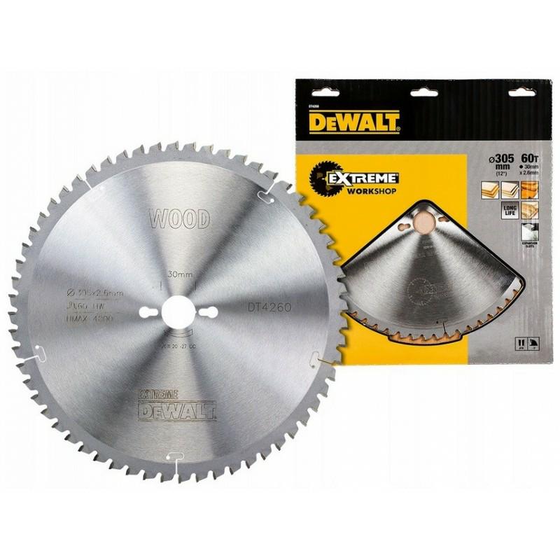 Kreissägeblatt DEWALT 305x30mm 60 Zähne mit Hartmetallzähnen DT4260-QZ