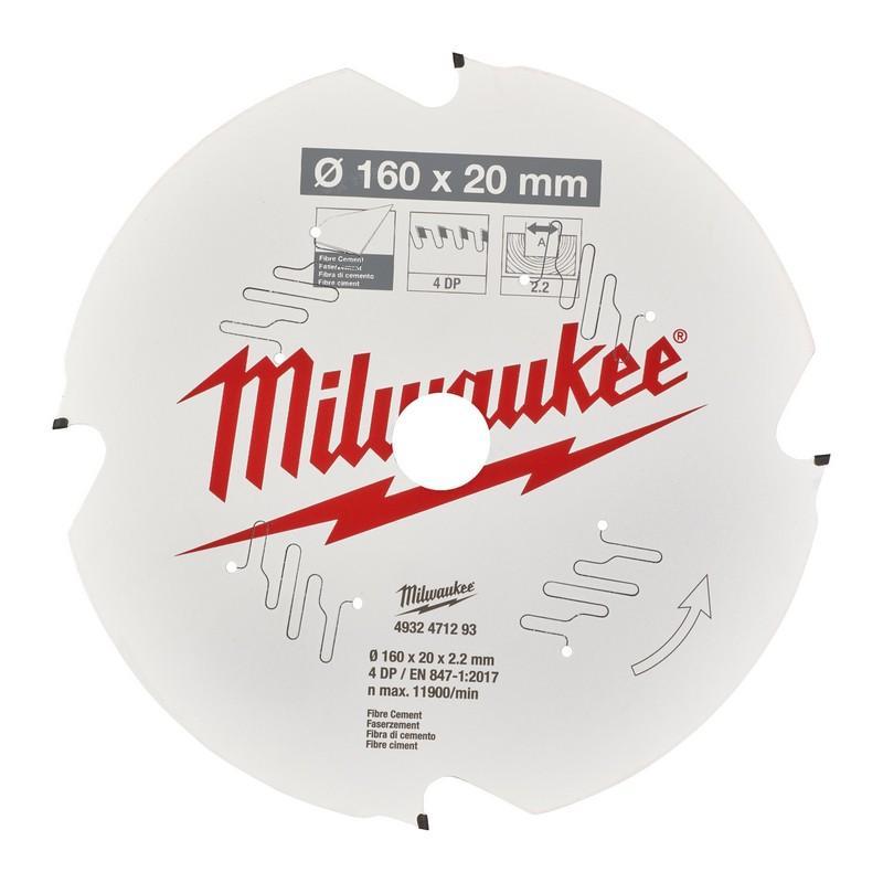MILWAUKEE Trennscheibe 160x20x2,2 mm 4 Zähne für Faserzement