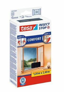 TESA Moskitonetz Comfort Schwarz 1,2 x 2,4 m für Fenster