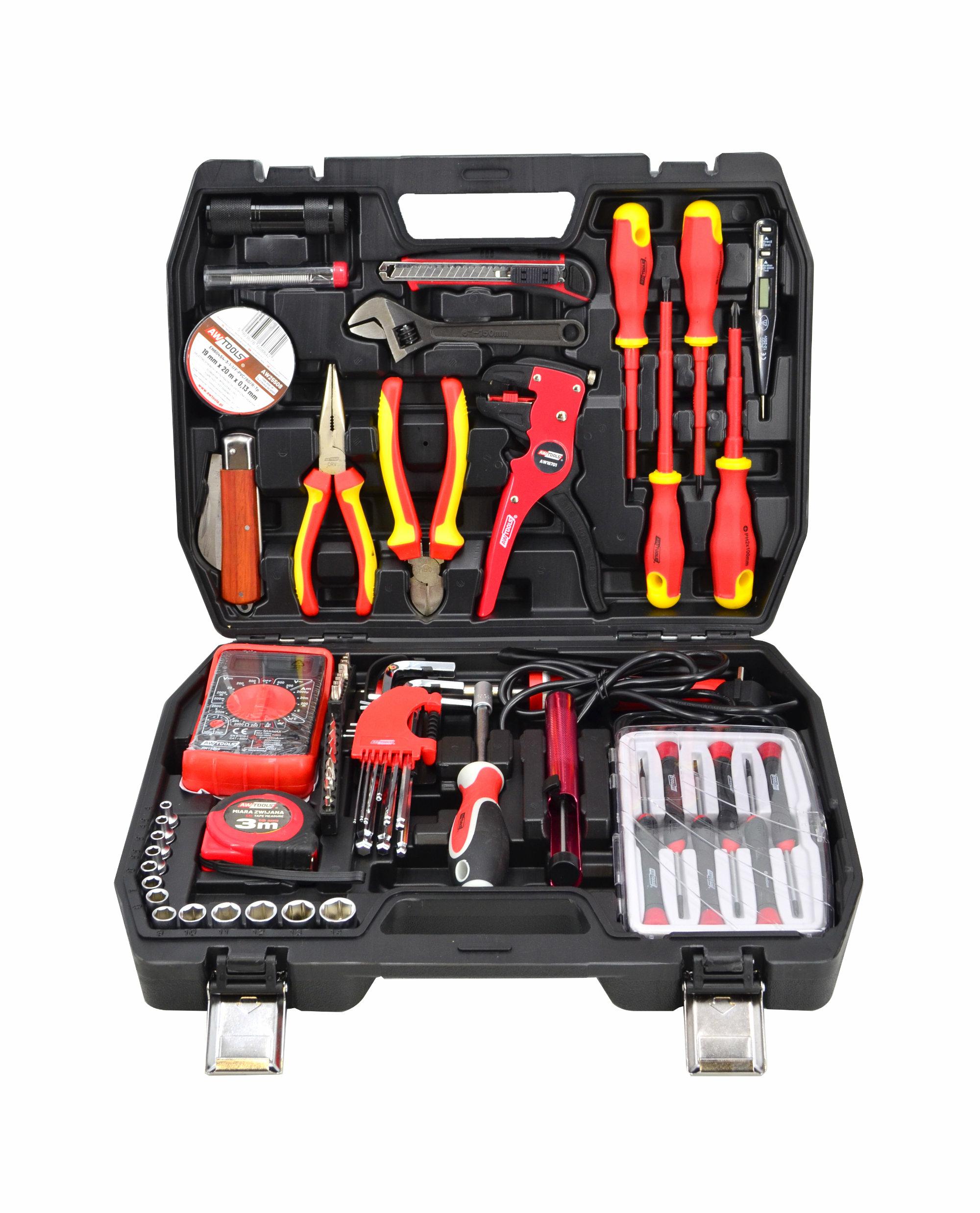 AWTOOLS Elektriker-Werkzeug-Set 68-teilig mit VDE-Werkzeugen