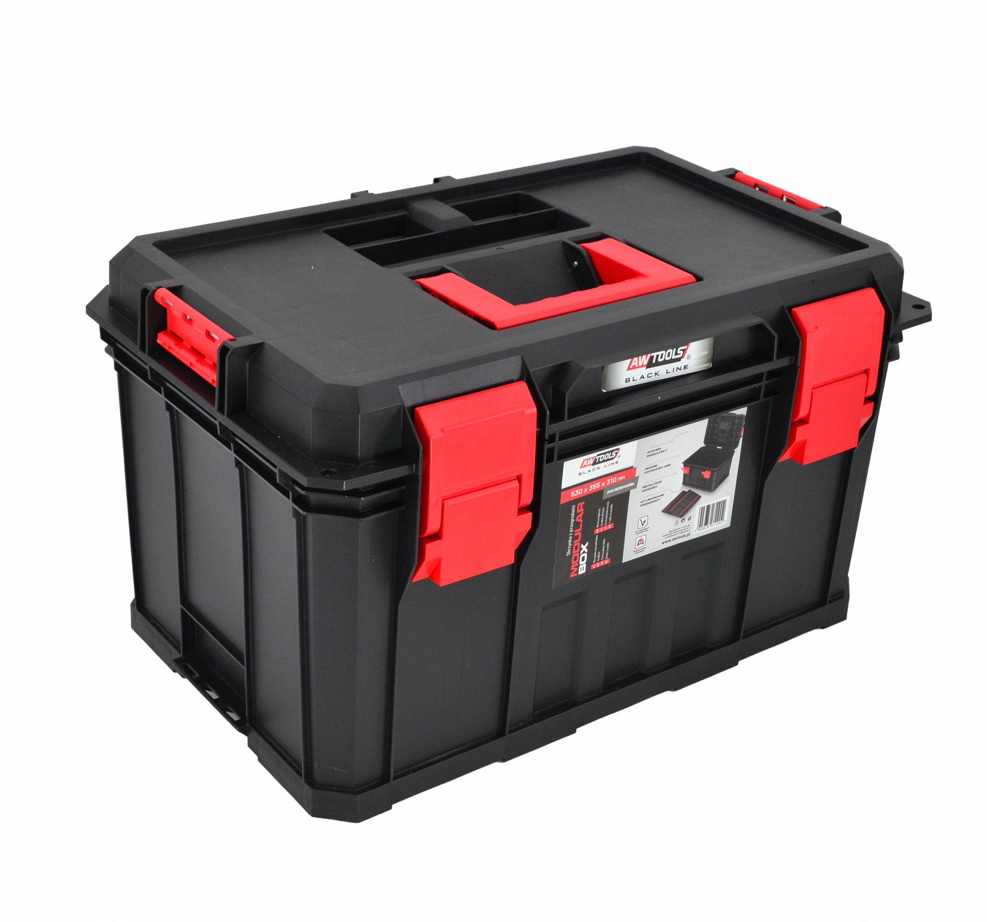 AWTOOLS Werkzeugkasten Modular Box mit Fächern 530x355x310 mm