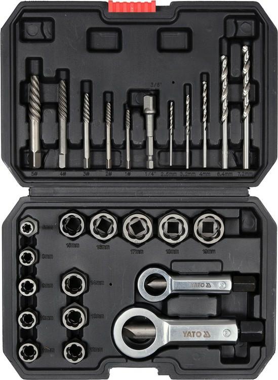 Ausdreher-Set YATO 26-teilig CrMo42 Stahl für Schrauben, Bolzen und Muttern