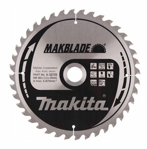 MAKITA Kreissägeblatt 260x30 mm 40 Zähne Makblade für Holz