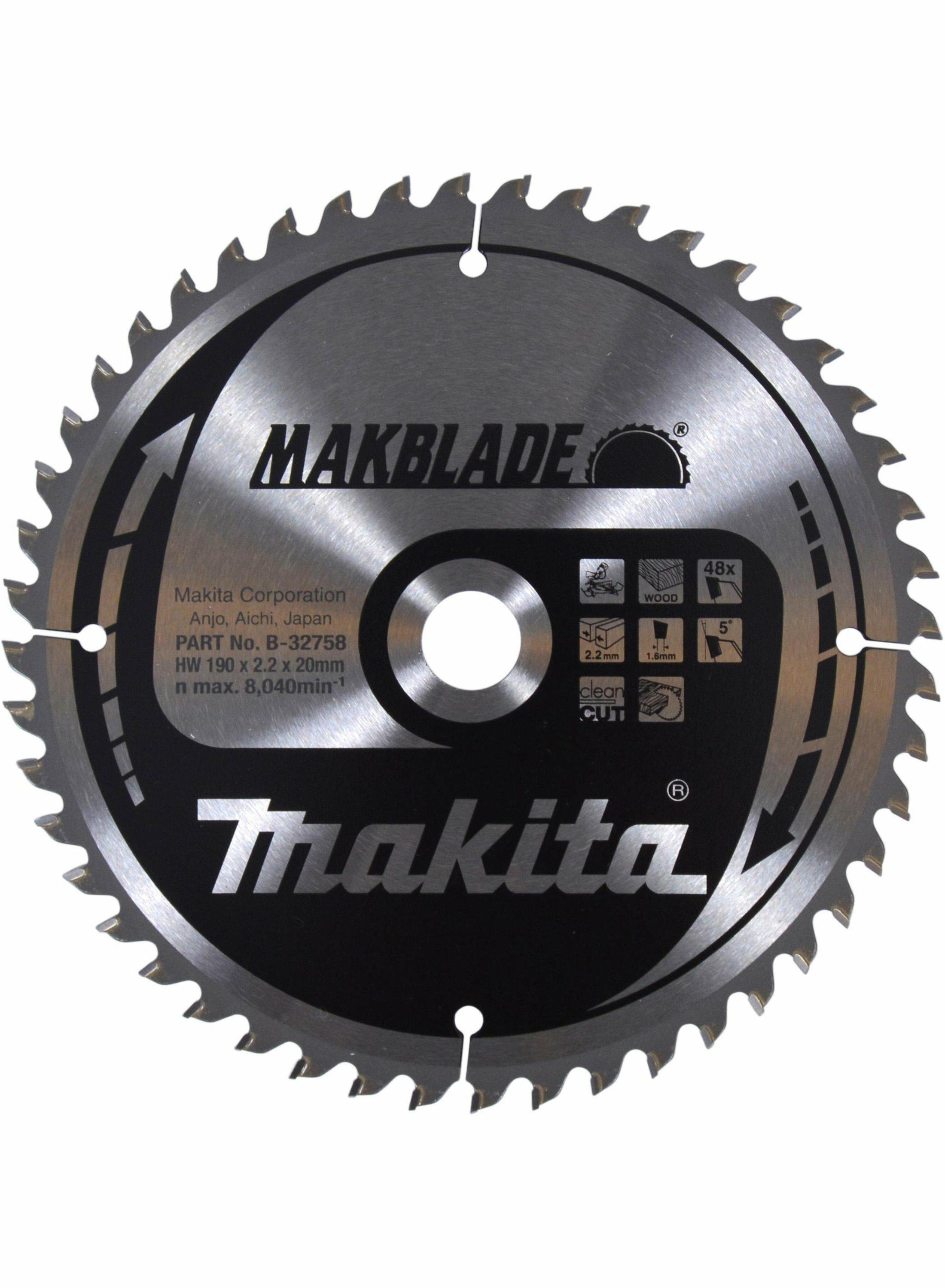 MAKITA Kreissägeblatt 190x20 mm 48 Zähne Makblade für Holz