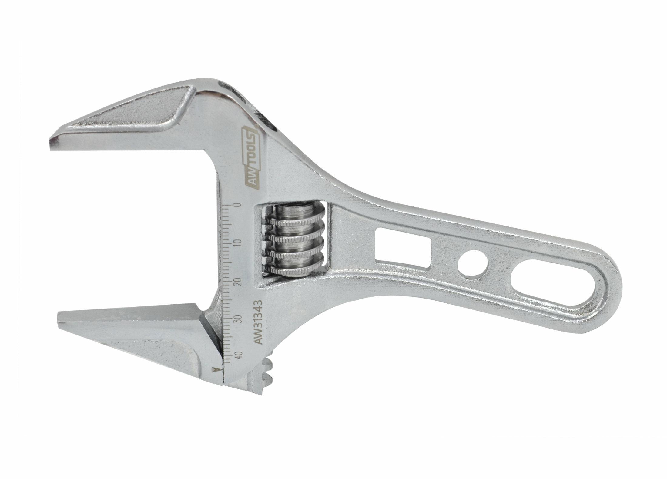 AWTOOLS Rollgabelschlüssel breit 43mm, 150mm lang, CrV Stahl mit metrischer Skala