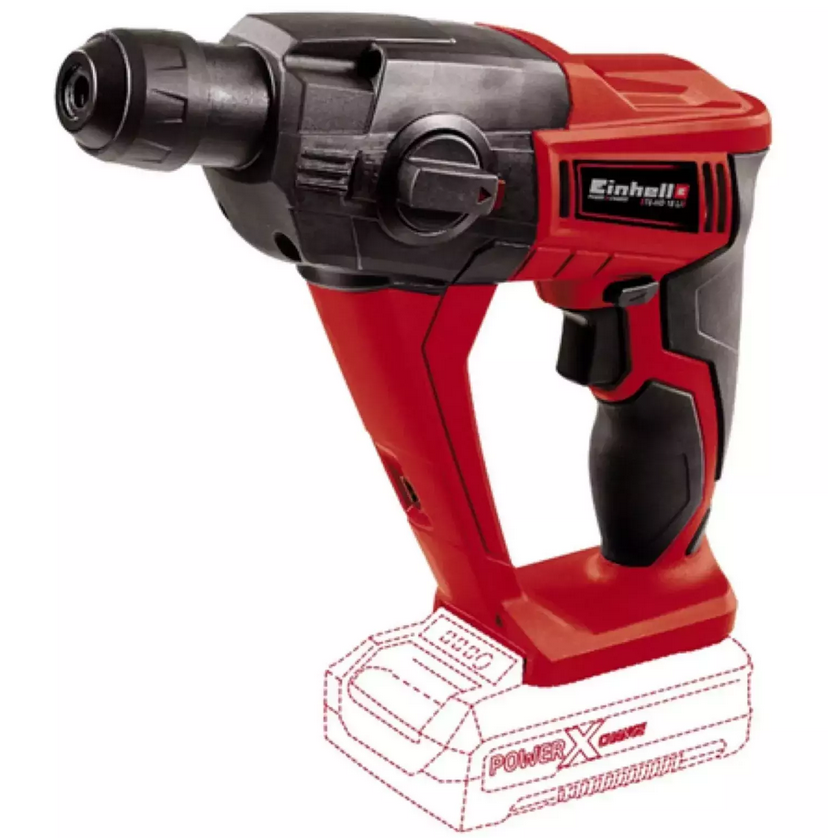 EINHELL Akku-Bohrhammer TE-HD 18 Li-Solo mit SDS-plus und 3 Funktionen