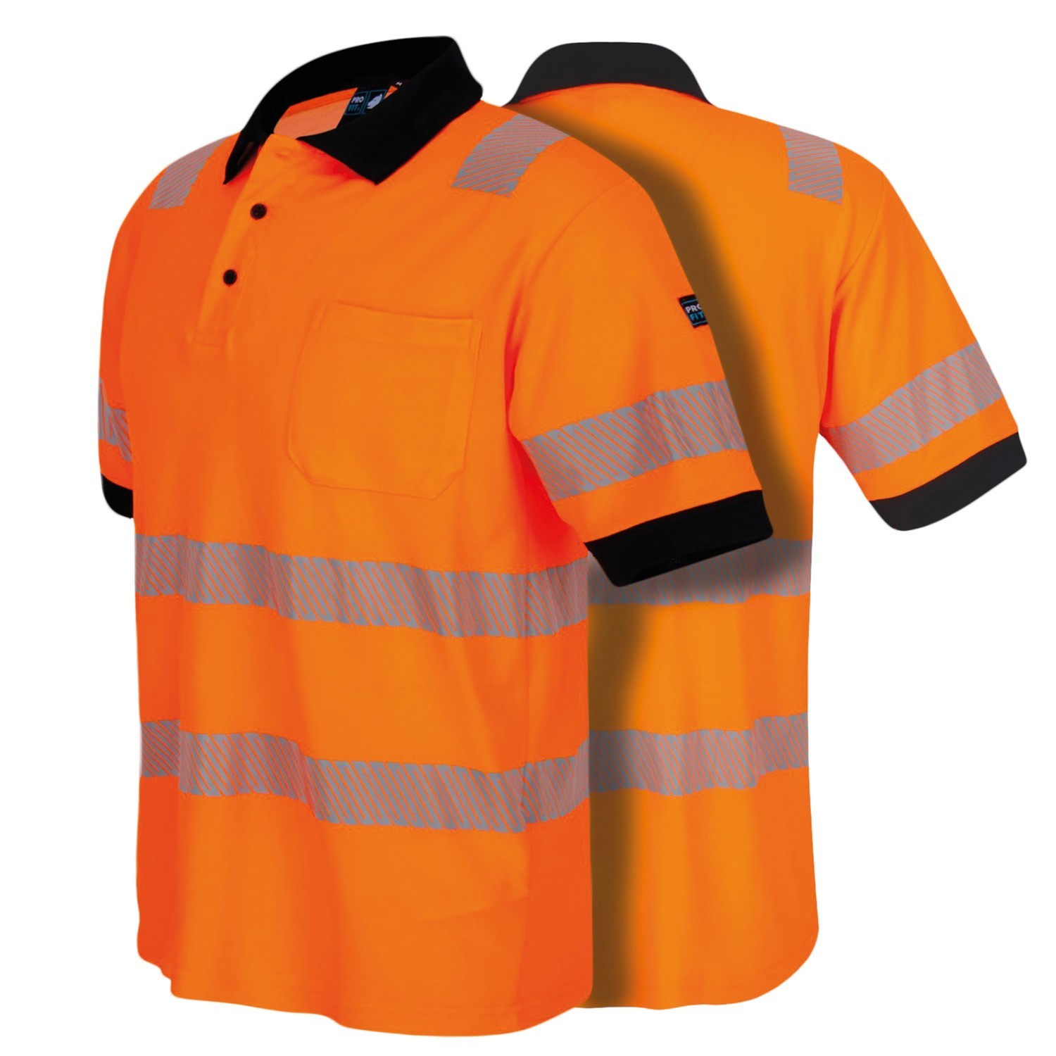 Warnschutz Poloshirt,neonorange, mit UV-Schutz 3XL