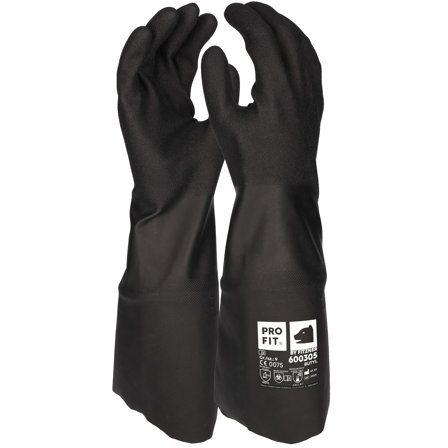 Butyl Handschuh, 38 cmnon-cut, 0.5mm, (20 mil), 10