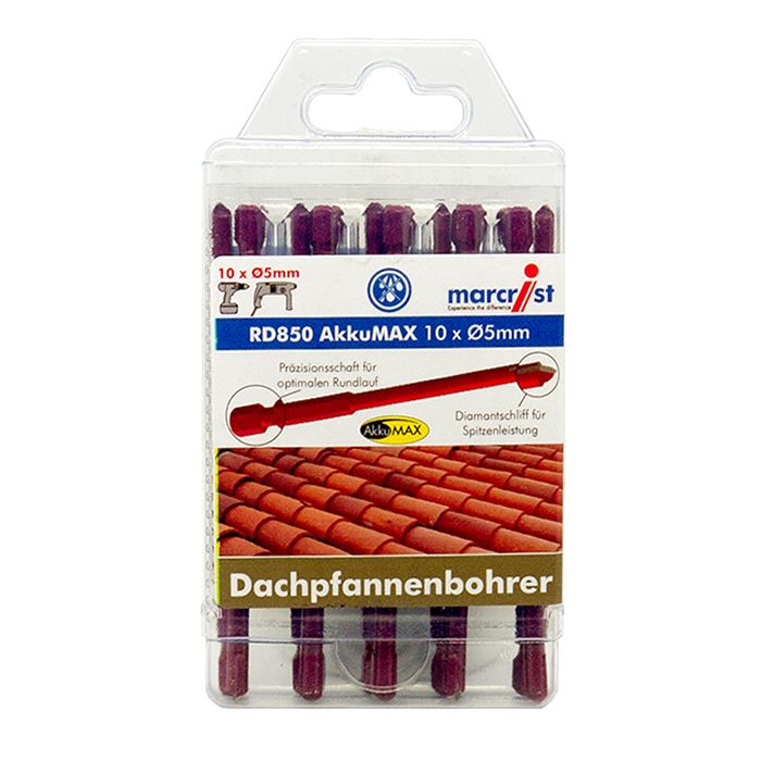 Marcrist RD850 AkkuMax Ø 5 mm Dachpfannenbohrer - 10er-Pack Marcrist RD850 AkkuMax Ø 5 mm Dachpfannenbohrer - 10er-Pack