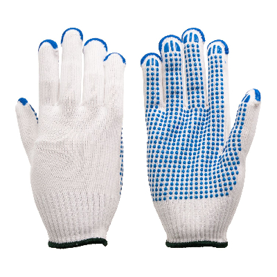 Arbeitshandschuhe - Strickhandschuhe mit blauen PVC-Noppen K1300 Größe 7