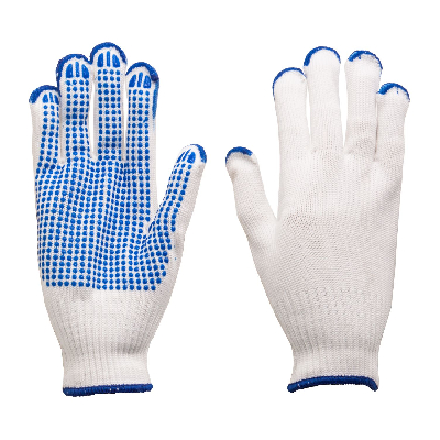 Arbeitshandschuhe - Strickhandschuhe mit blauen PVC-Noppen K1300 Größe 8