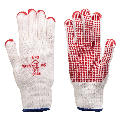 Arbeitshandschuhe - Strickhandschuhe mit roten PVC-Noppen K1301 Größe 8