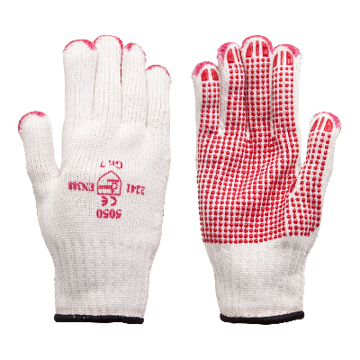 Arbeitshandschuhe - Strickhandschuhe mit roten PVC-Noppen K1301 Größe 11