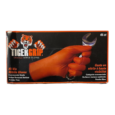 Nitril Einweghandschuhe \"Tiger Grip\", Orange Gr. 10 Box 45St.