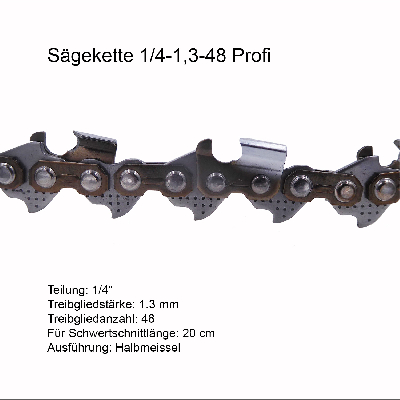 Profi Sägekette 1/4 1.3 mm 48 TG Ersatzkette