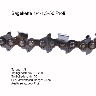 Profi Sägekette 1/4 1.3 mm 56 TG Ersatzkette