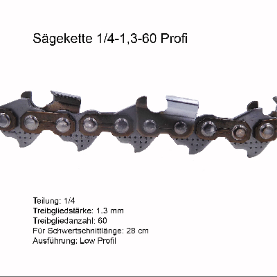 Profi Sägekette 1/4 1.3 mm 60 TG Ersatzkette