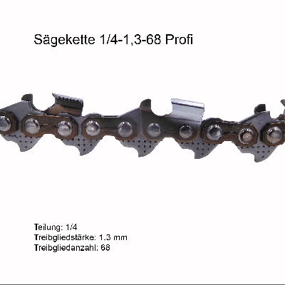 Profi Sägekette 1/4 1.3 mm 68 TG Ersatzkette