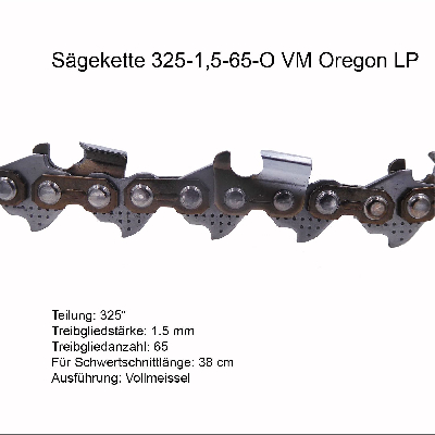 Oregon LP Sägekette 325 1.5 mm 65 TG VM Ersatzkette