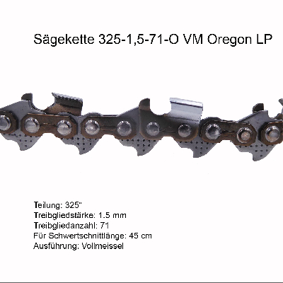 Oregon LP Sägekette 325 1.5 mm 71 TG VM Ersatzkette