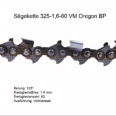 Oregon LP Sägekette 325 1.6 mm 60 TG VM Ersatzkette