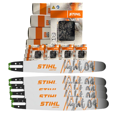 20 Stück Stihl Sägekette 3/8P 1.3 mm 50 TG + 5 Stihl Führungsschiene Light 04, 35 cm 30050004809