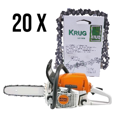 Set: Stihl MS 231 Motorsäge + 20 Profi C Sägeketten (35 cm) 3/8P1.3-50 - 4260443013159