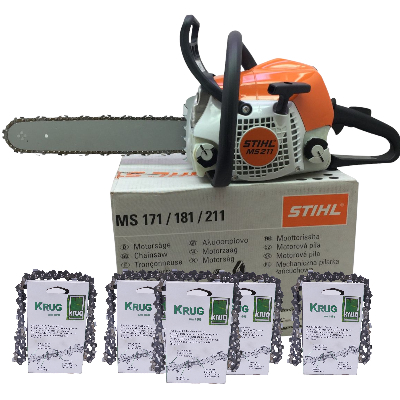 Stihl MS 211 Motorsäge + 5 Profi C Sägeketten (35 cm) 3/8P 1.3 mm 50 TG